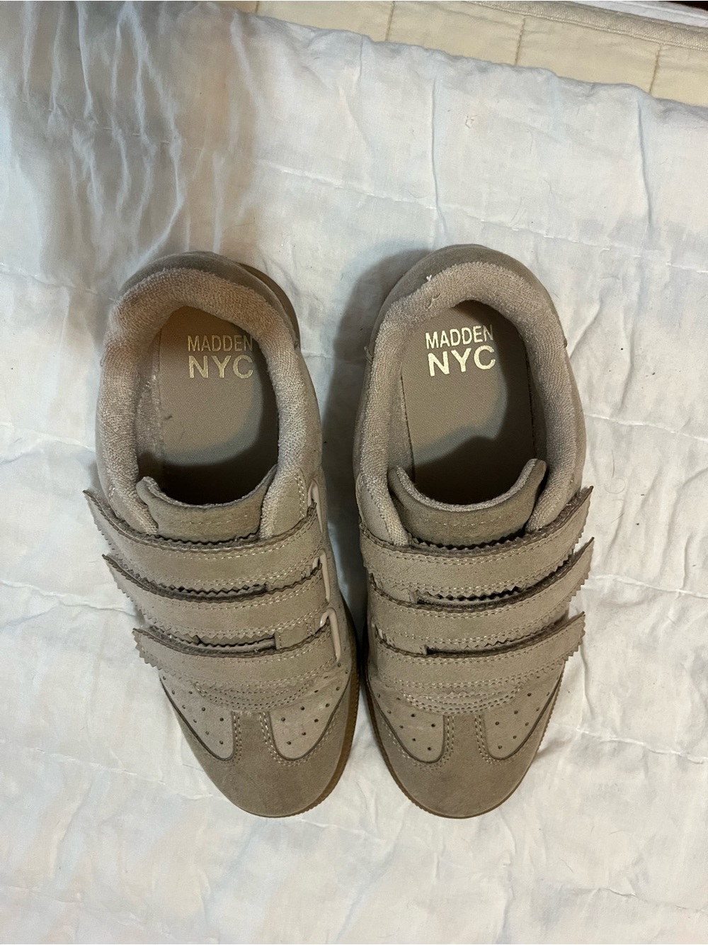 Steve Madden Taupe Suede Velcro Sneakers